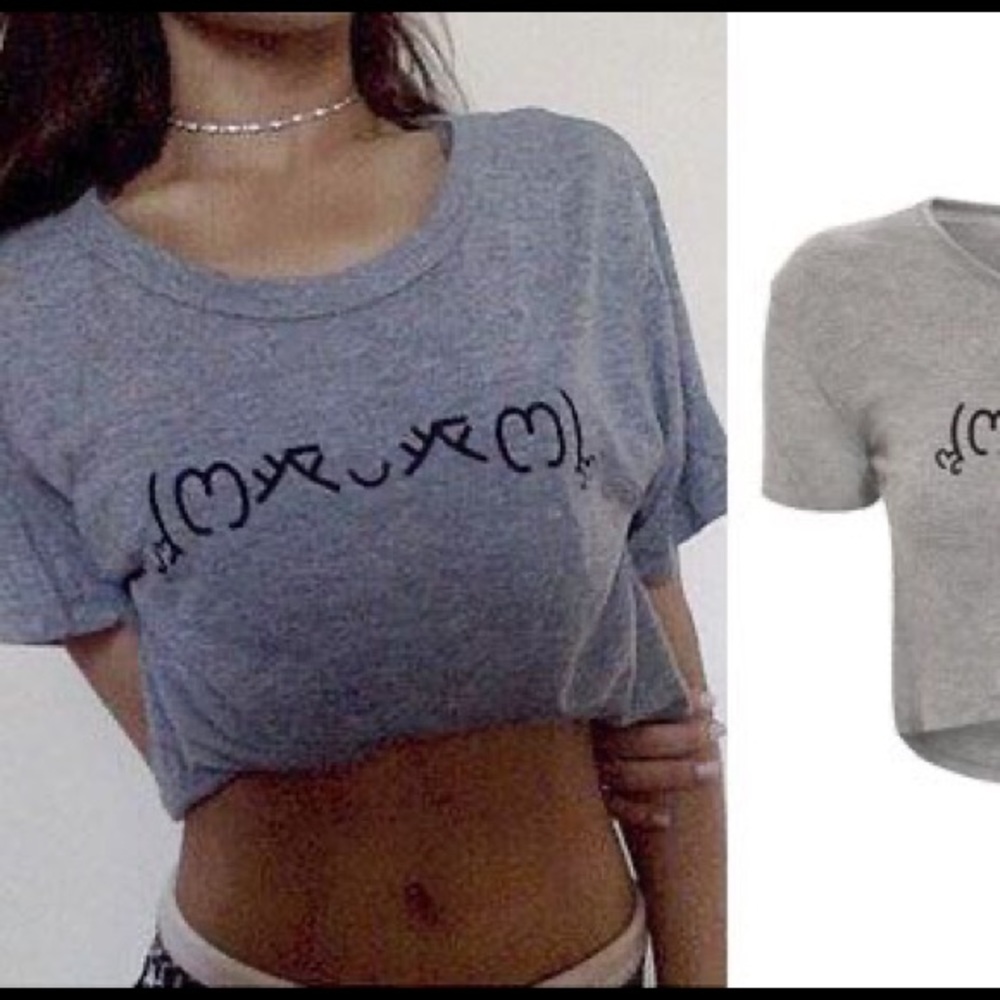 RARE Ariana Grande Cropped Top Crewneck Sweatshirt